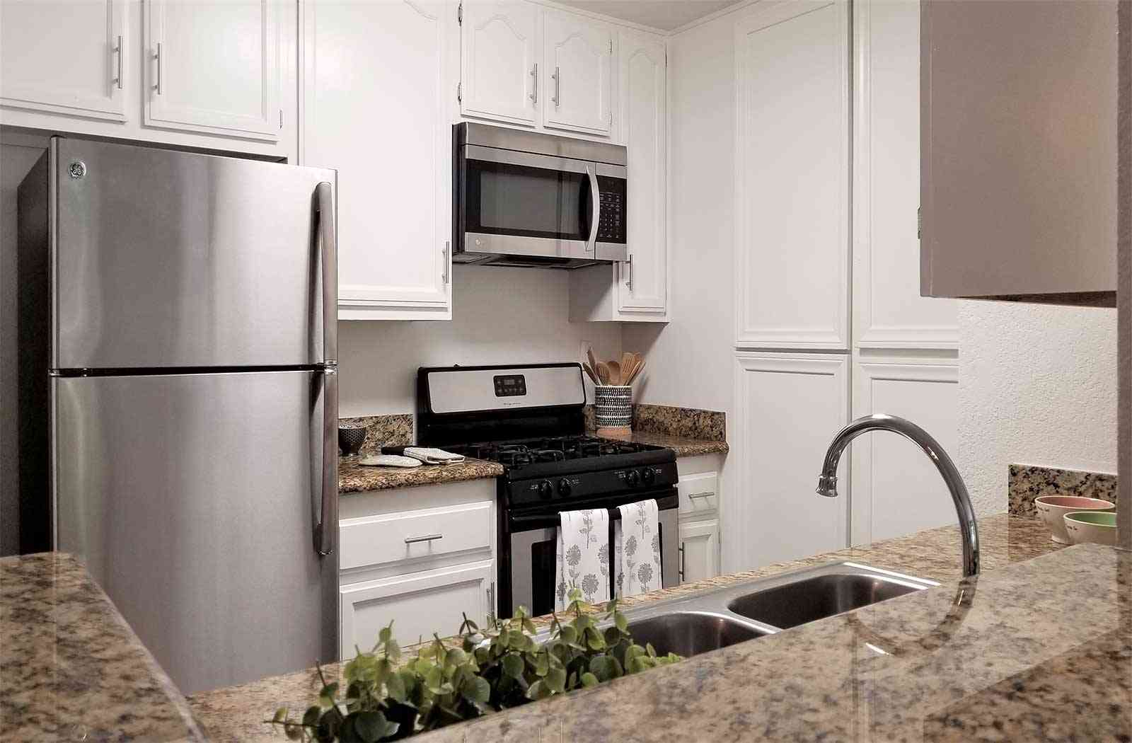 renovated kitchen with stainless steel appliances