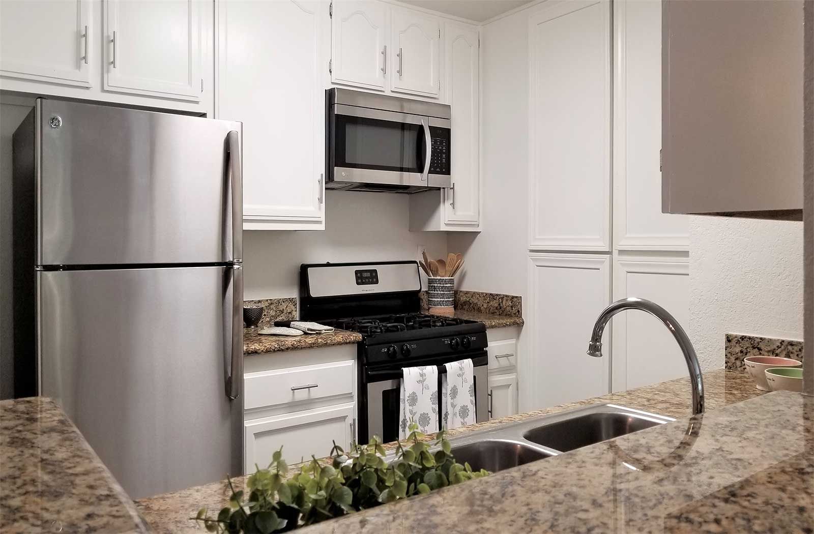 Paramount Terrace renovated kitchen with stainless steel appliances